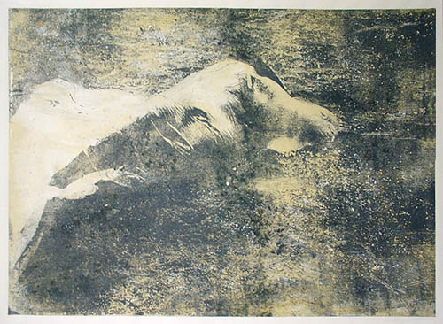 Dream vision, 1998, transfer print, acryl on rice paper mounted on canvas, 122 x 89 cm