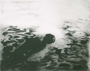 To sink into bottomless, 2010, carborundum print, edition, 50 x 65 cm